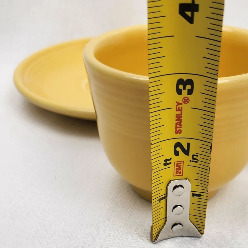 Fiesta Homer Laughlin Yellow Coffee/ Tea Mug Cup And Saucer Plate. - Picture 3 of 7